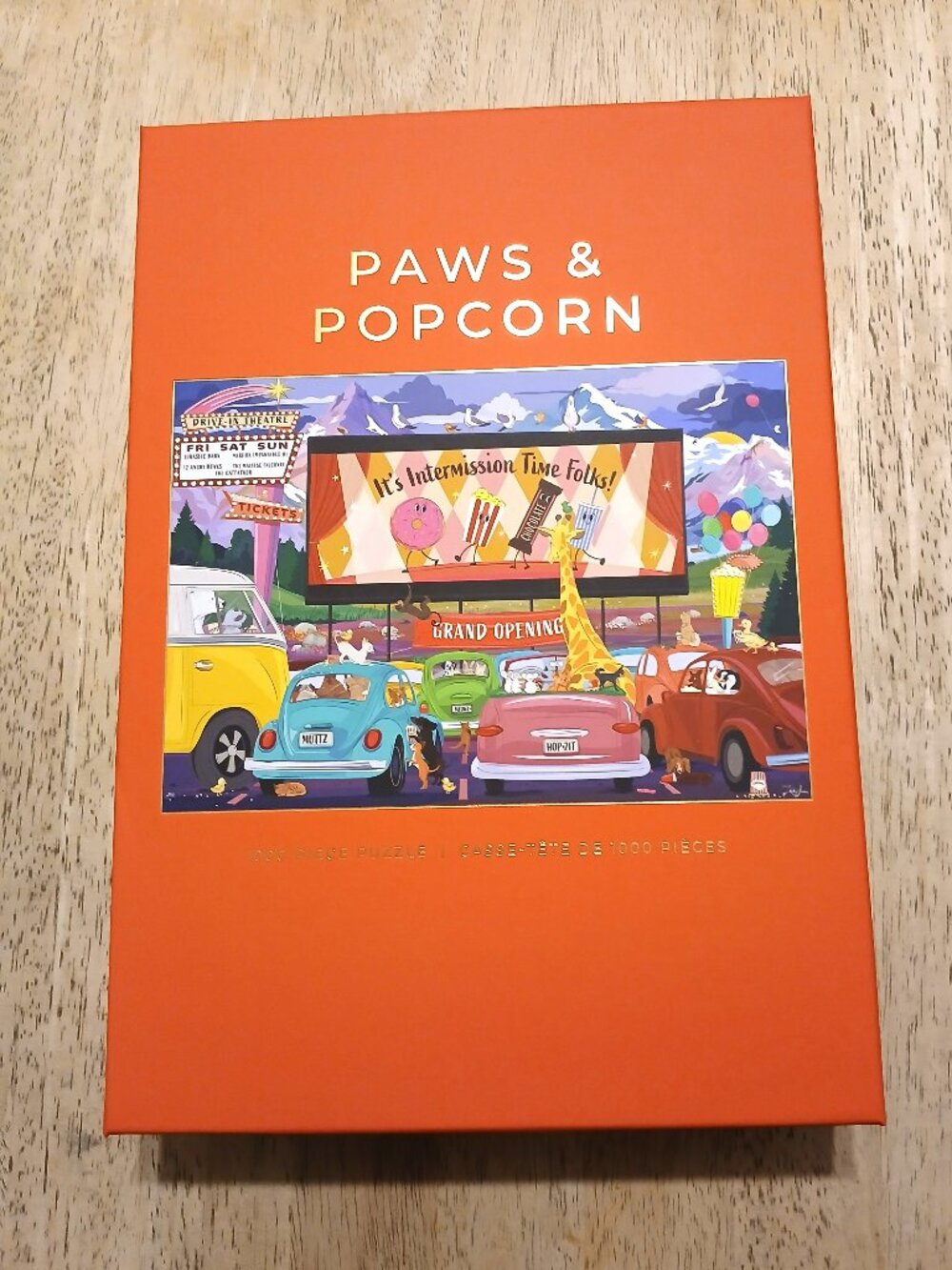 Hobbry "Paws & Popcorn" Jigsaw Puzzle, 1000 Pieces